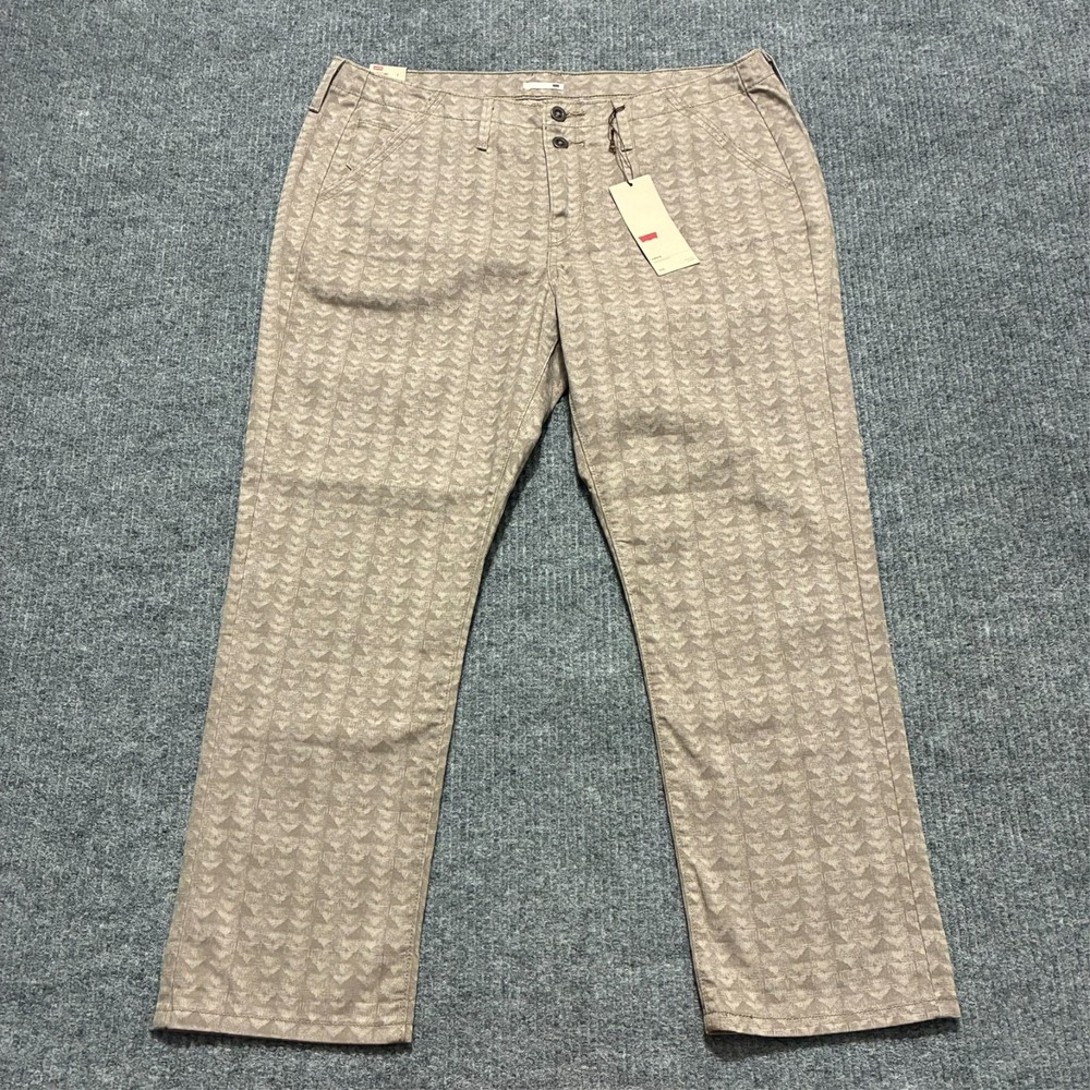 Levi's Womens Cropped Chino Pants Size 14/32 Beige Patterned‎ Mid Rise